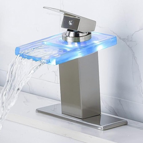 Brushed led waterfall - waterfall, bathroom